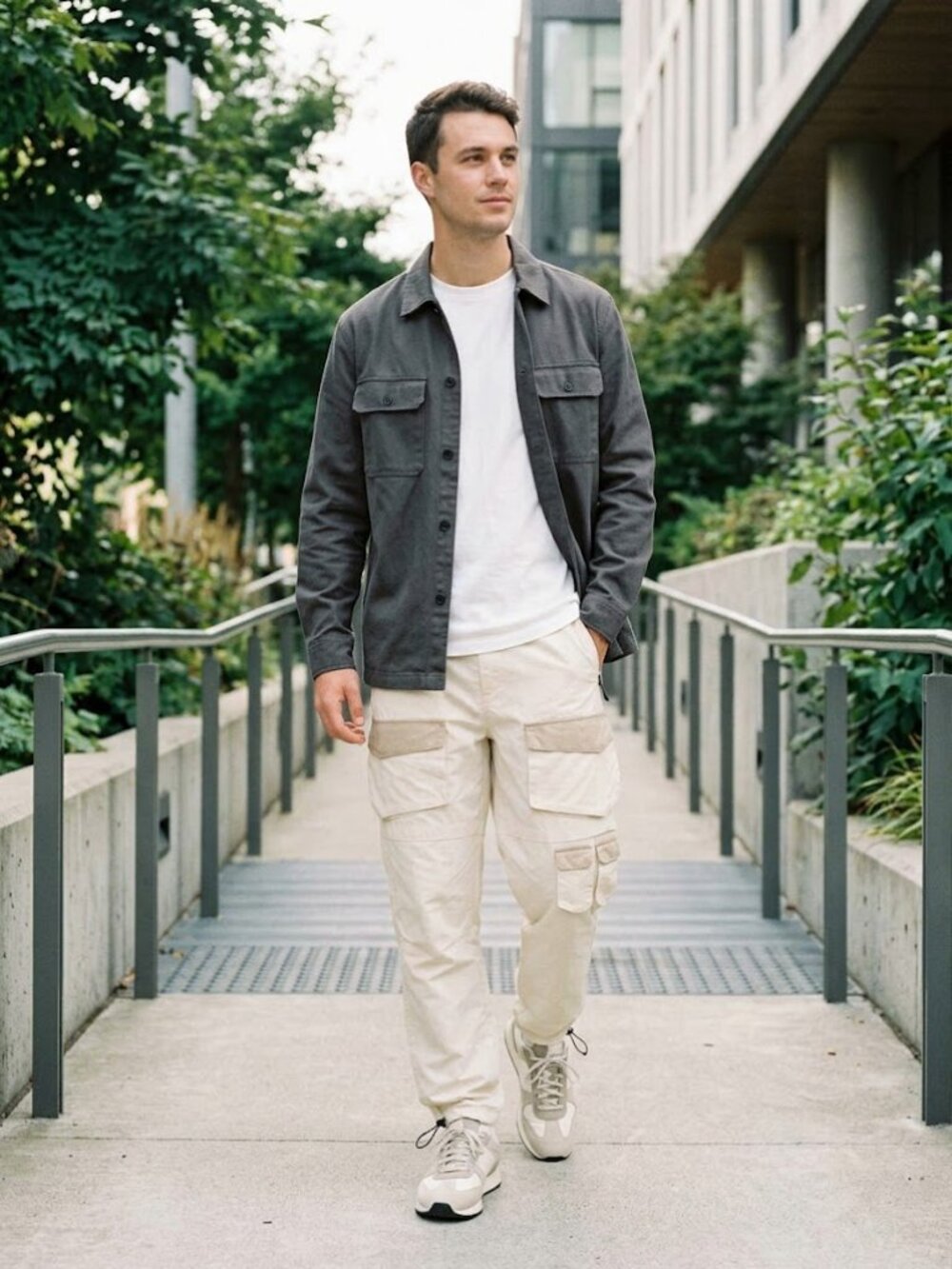 Topman Utility Cargo Joggers Cream Beige Mens Size 30x32 Ultralight Pants